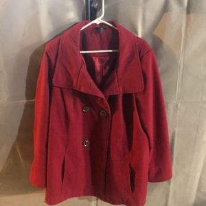 Plus size pink wool coat